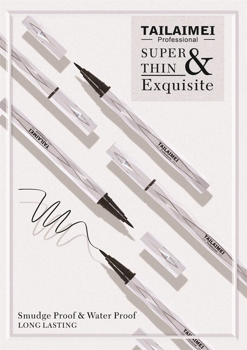 Tlm Hot Selling Super Exquisite Makeup Eyeliners Pen Long Lasting Eye Liner Pen Thin New Waterproof Black Eyeliner Liquid